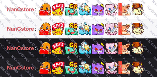 Statisches Gen 1 Emote-Pack – 8 Streaming Chat Emotes