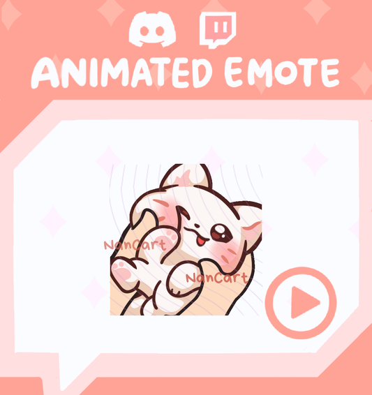 Animated Mochi White Cat Squishy Emote