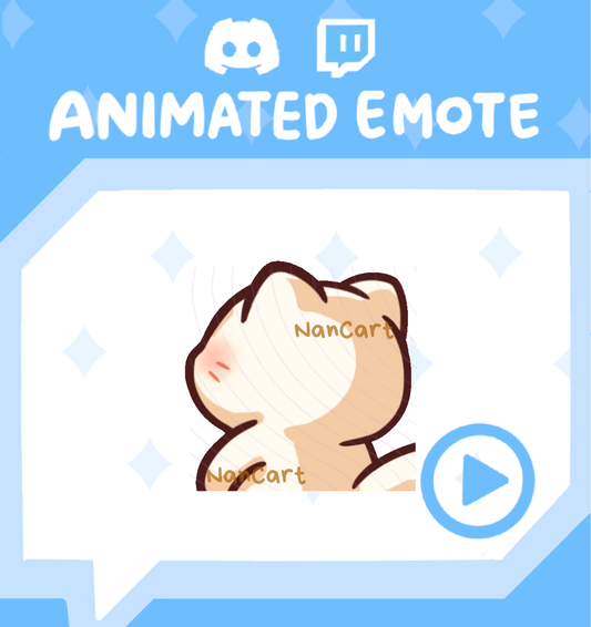 Animated Mochi White Cat Jorkin Emote