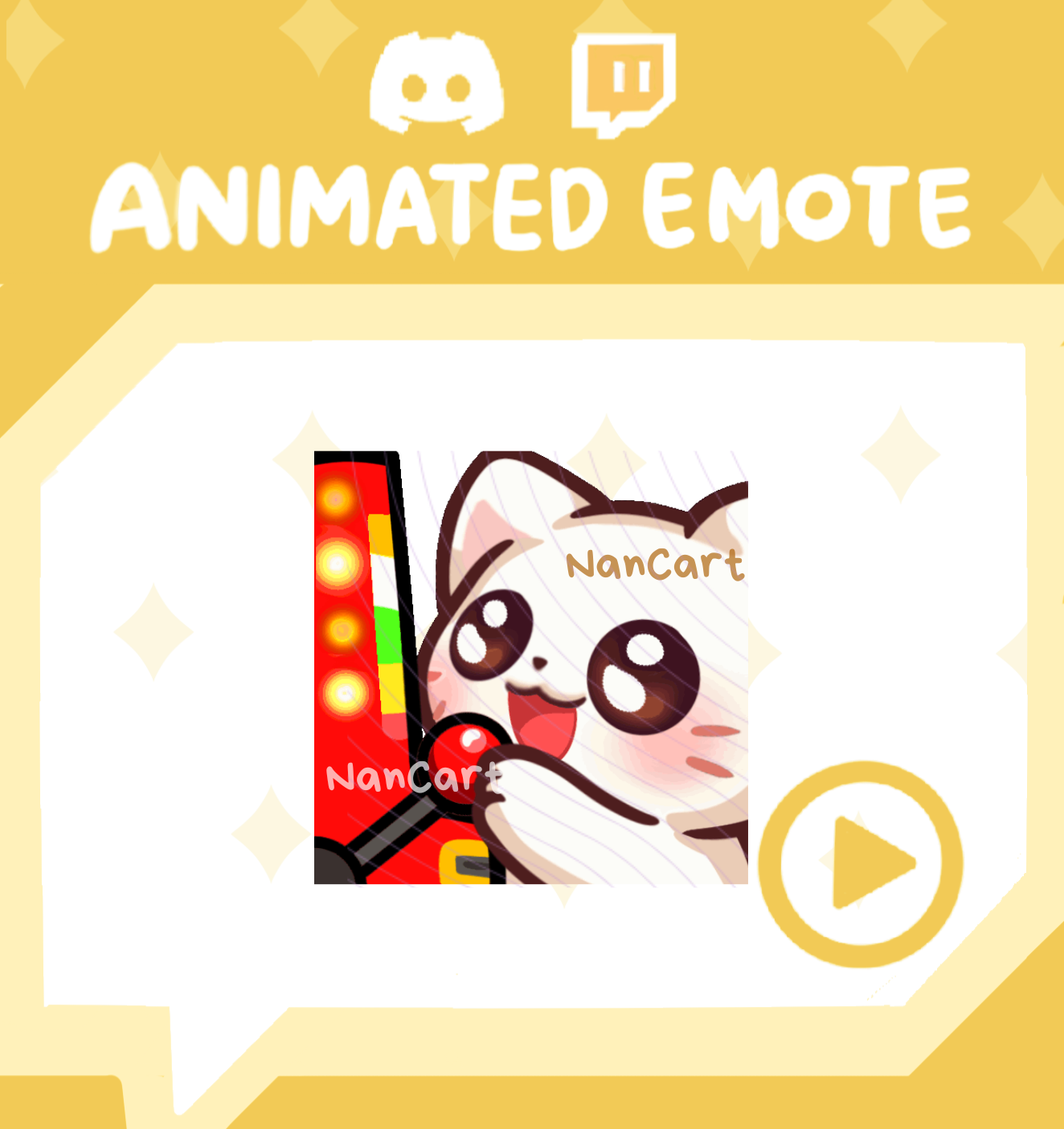 Animated Mochi White Cat Gambling Emote
