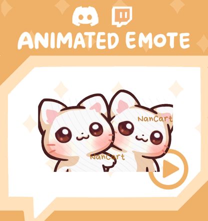Animated Mochi White Cat Wiggle Emote