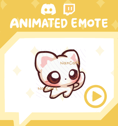 Animiertes weißes Katze Wackel-Tanz-Emote