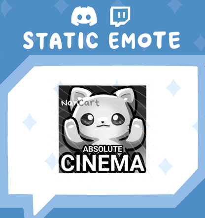 Static Mochi White Cat Absolute Cinema Emote