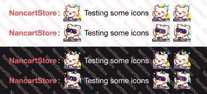 Animated Mochi White cat Dj Music Party RAVE Emote