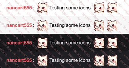 Animated Mochi White Cat Punching Emote