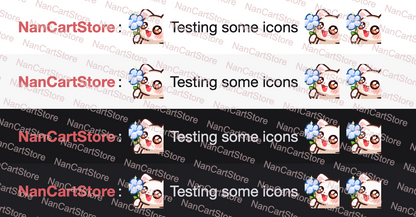 Animated White Cat Blue Flower Emote