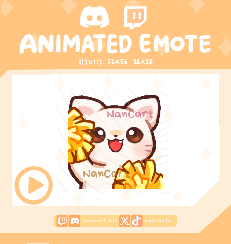 Animiertes weißes Katzensmiley 67 Emote