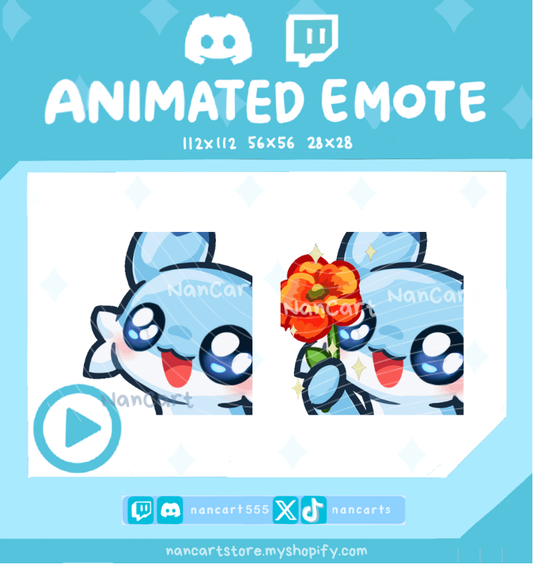 Animated Chillet Offering Flower n Admiring Emote