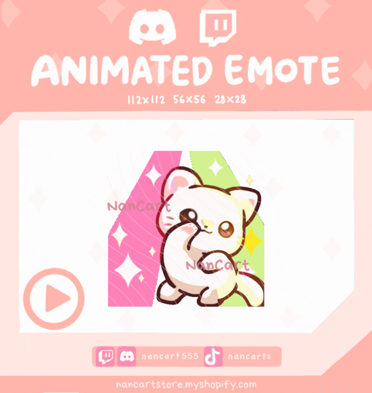 Animiertes weißes Katzentanz-Emote