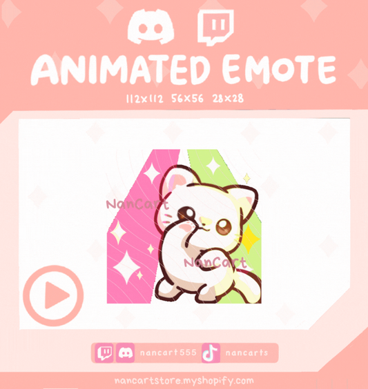Animiertes weißes Katzentanz-Emote