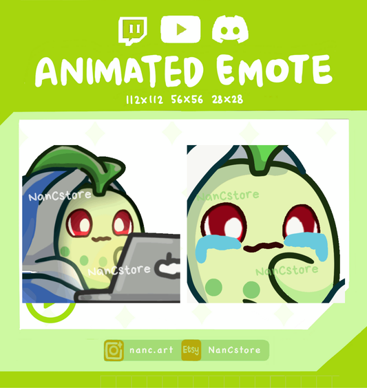 Animated #0152 Sad Crying with Laptop / Defeated Loser Emote