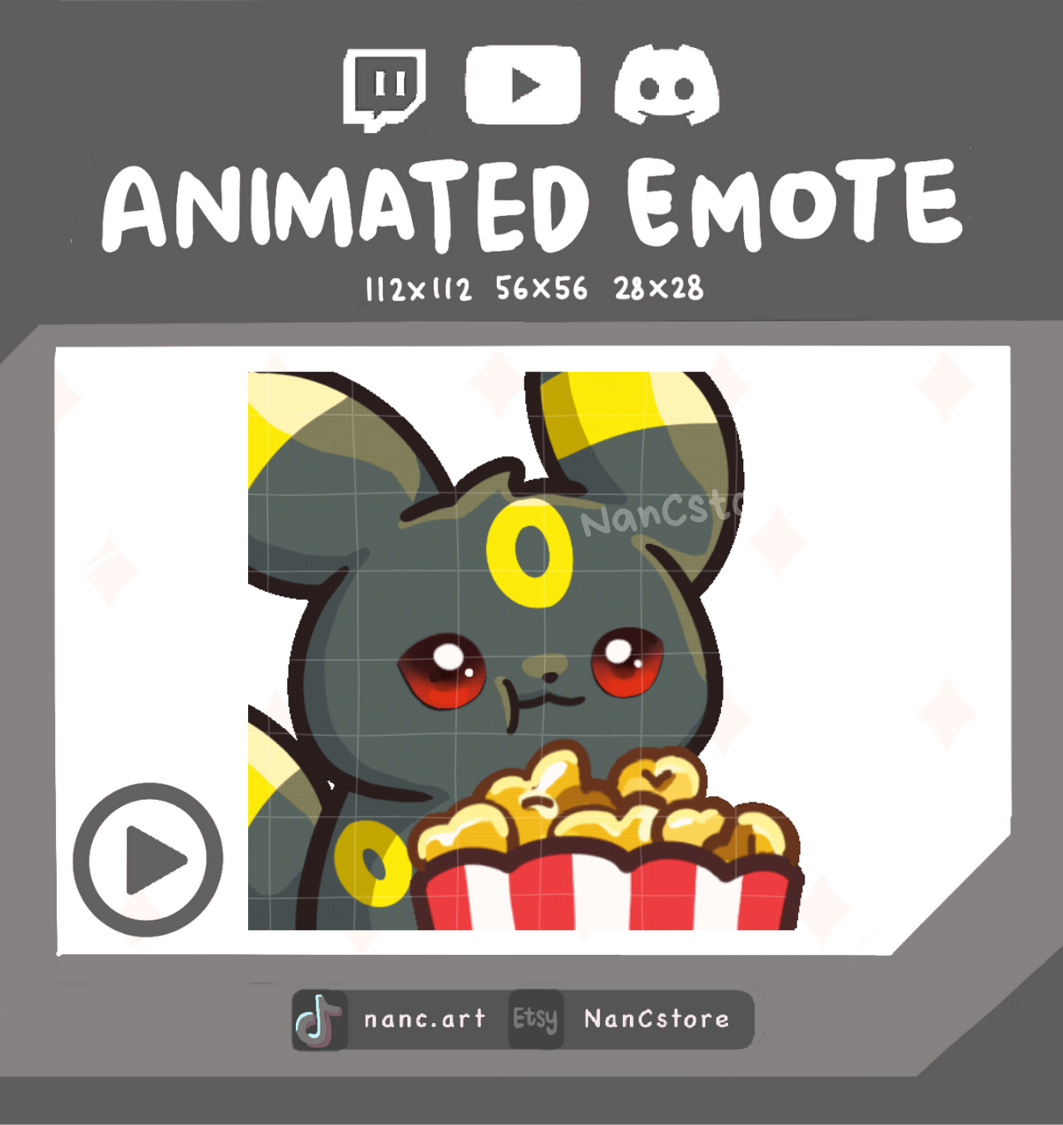 Animated #0197 Popcorn Emote