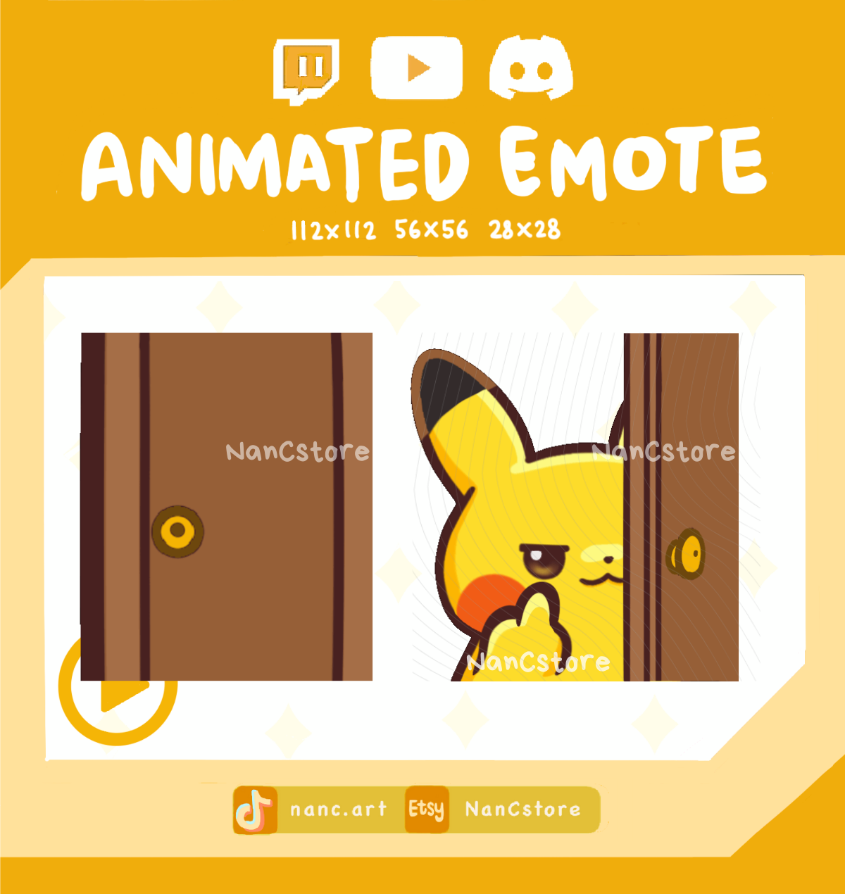 Animated #0025 Flipping Off Behind Door Emote