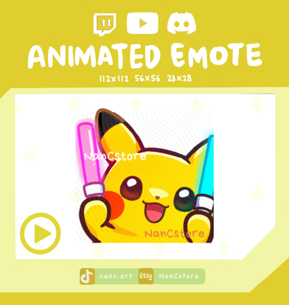 Animated #0025 Rave Lightsticks Cheering Emote