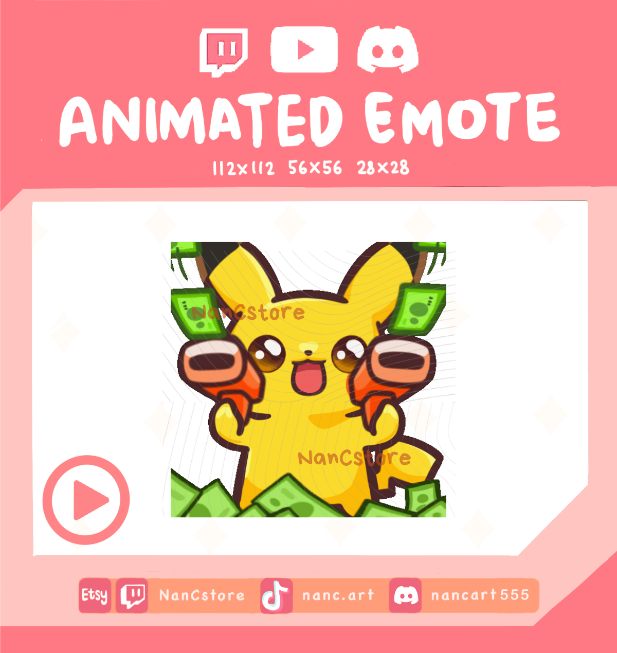 Animated #0025 Happy Rich Money Bill Gun Emote