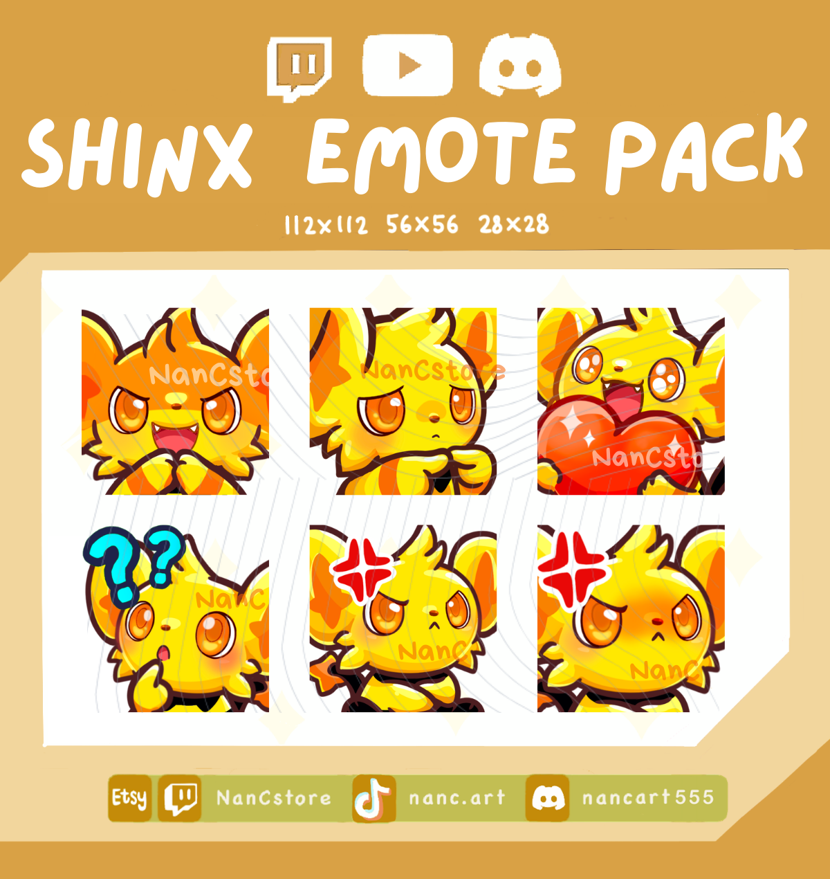 Static #0403 SHINY ver Emote Pack - 5 Emotes Bundle