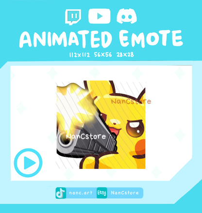 Animated #0025 Angry/ Playful Smug Gun Shooting Emote