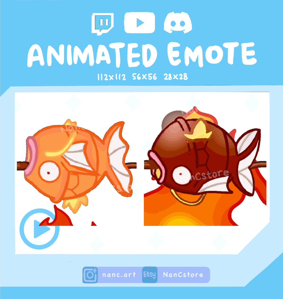 Animated #0129 Cooked Burnt Emote
