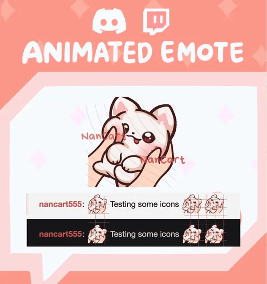 Animated Mochi White Cat Squishy Emote