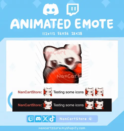 Animated Mochi White Cat Punching Endlessly Emote