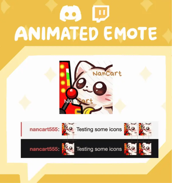 Animated Mochi White Cat Gambling Emote