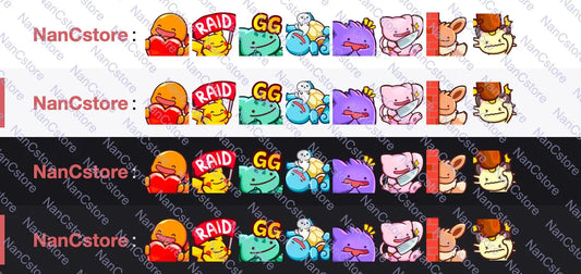 Static #0132 Gen 1 Emote Pack - 8 Streaming Chat Emotes