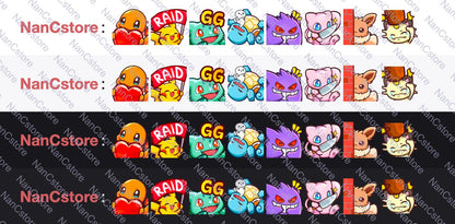 Static Gen 1 Emote Pack - 8 Streaming Chat Emotes