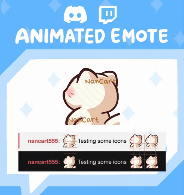 Animated Mochi White Cat Jorkin Emote