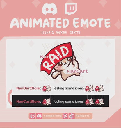 Animated White Cat RAID Emote