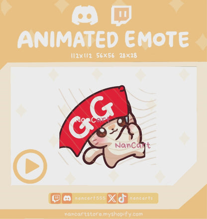Animated White Cat GG Emote
