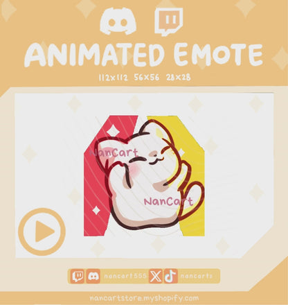 Animated White Cat Swing Butt Dancing Emote