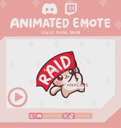 Animated White Cat RAID Emote