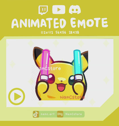 Animated #0025 Rave Lightsticks Cheering Emote