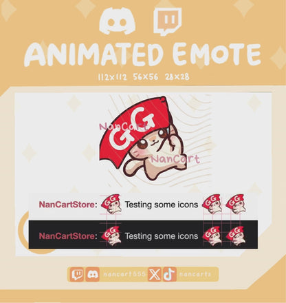 Animated White Cat GG Emote