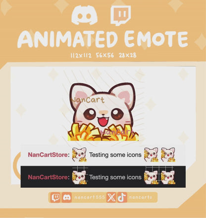 Animiertes weißes Katzensmiley 67 Emote