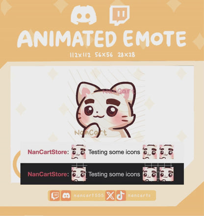 Animiertes weißes Katzensmiley 67 Emote