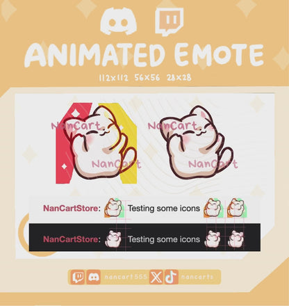 Animated White Cat Swing Butt Dancing Emote