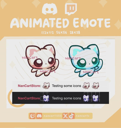 Animiertes weißes Katze Wackel-Tanz-Emote