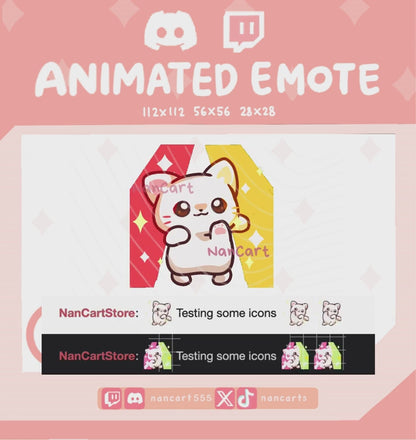 Animiertes weißes Katzentanz-Emote