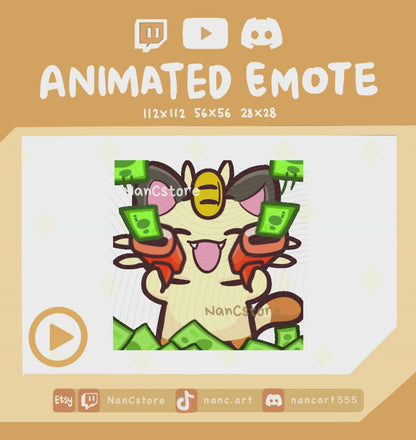 Animated #0052 Happy Rich Money Bill Gun Emote