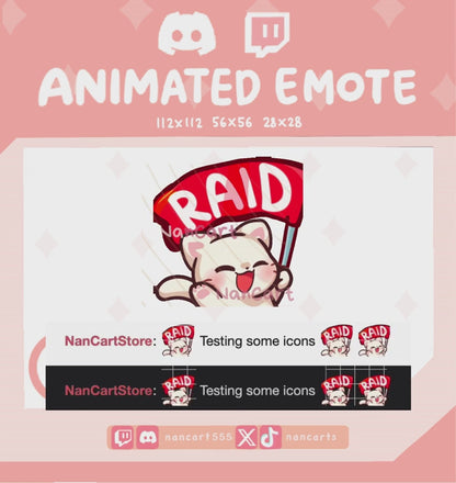 Animated White Cat RAID Emote