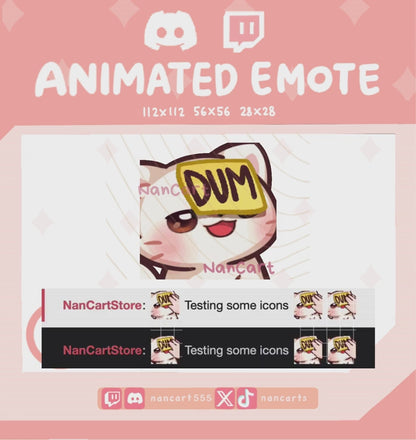 Animated White Cat DUM Emote