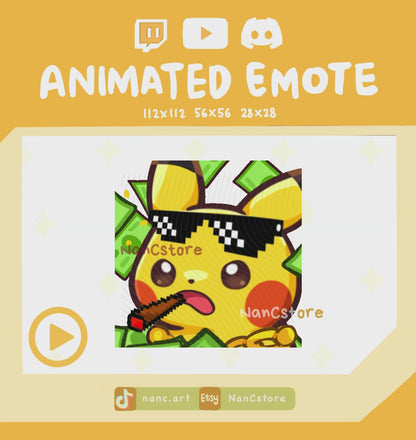 Animated #0025 Thug Life Glasses Rich Money Bill Emote