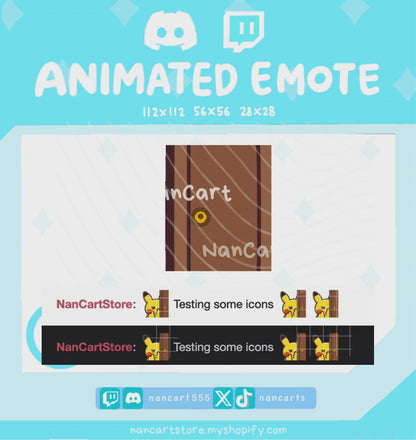 Animiertes #0025 Flipping Off hinter der Tür Emote