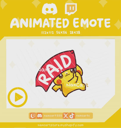 Animiertes #0025 Winkende RAID GG HYPE Flaggen-Emote