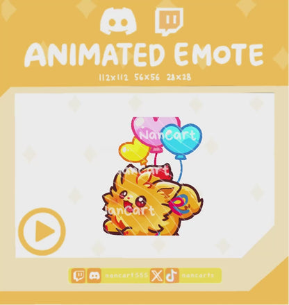 Animated Fluffy Dog Balloon Happy Flying Emote