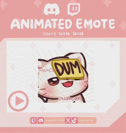 Animated White Cat DUM Emote
