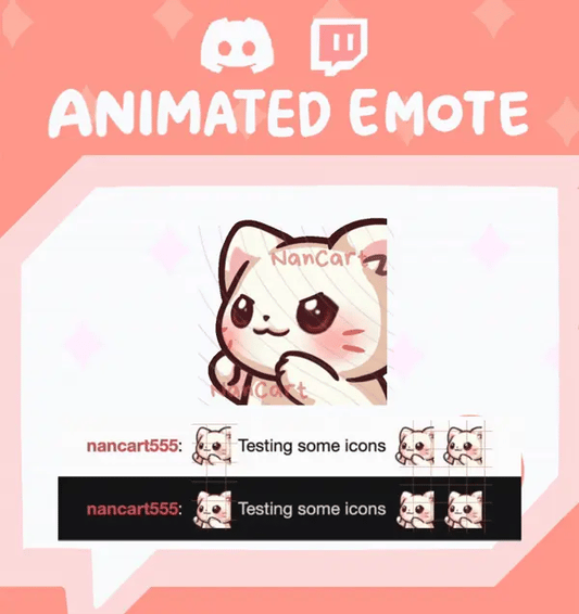 Animated Mochi White Cat Punching Emote