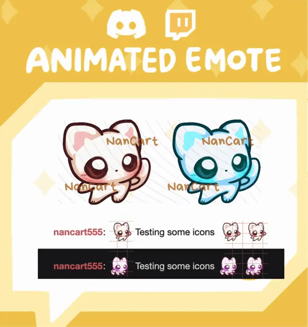 Animated Mochi White Cat Wiggle Dance Emote + RAVE ver