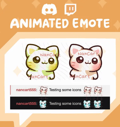 Animated Mochi White Cat Wiggle Emote